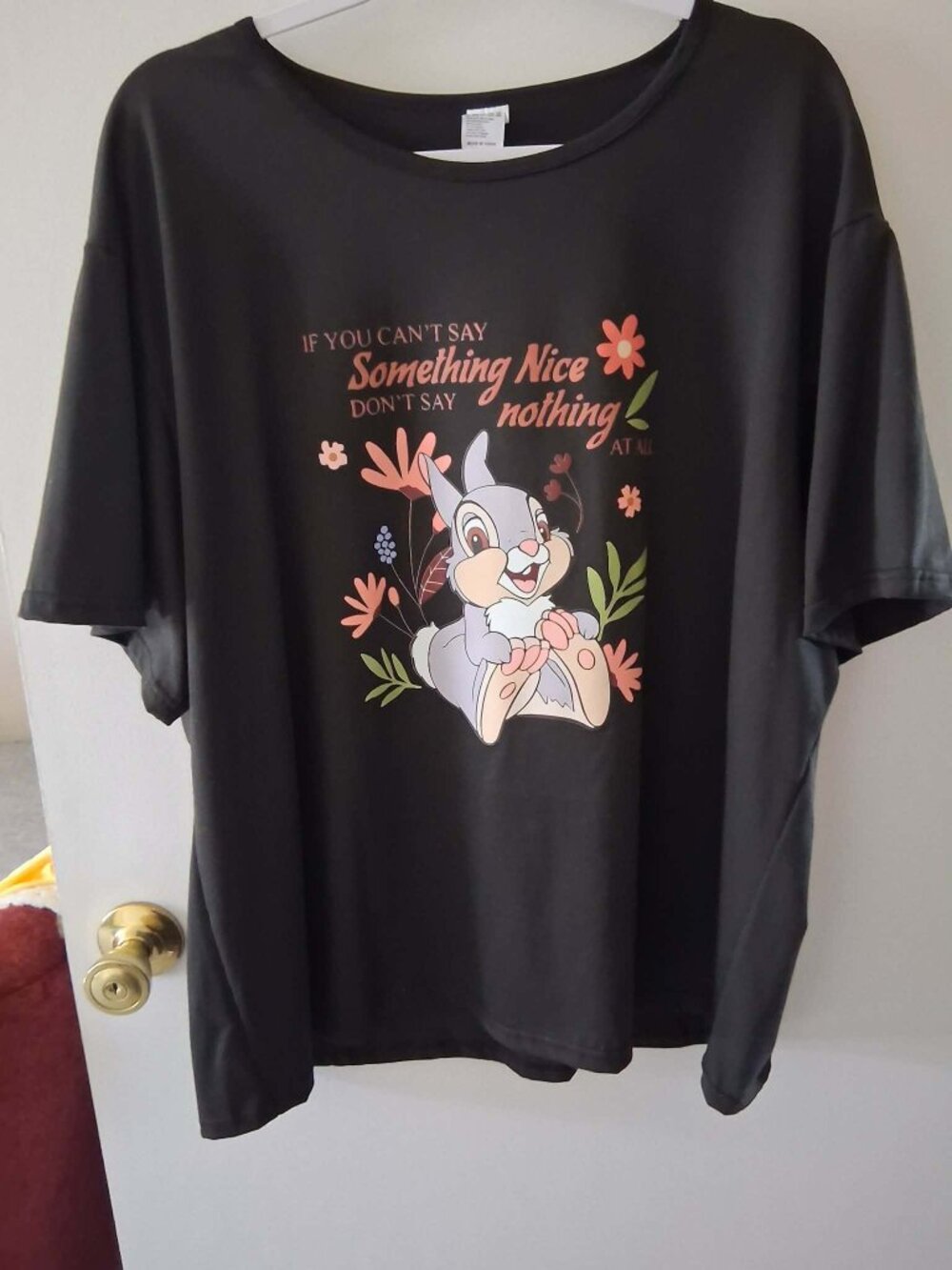 woman's black top with bunny size 4X NEW